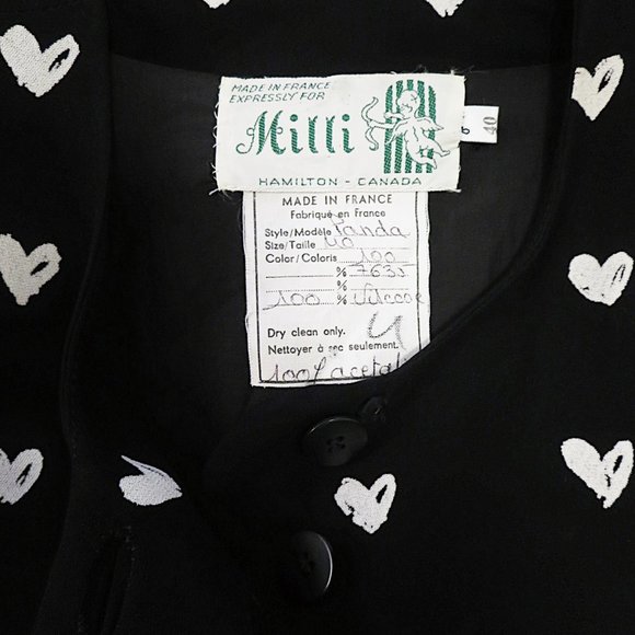 Vintage Milli Heart Print Polka Dot Style Blazer - Picture 7 of 7